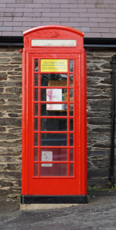 Llandyrfriog Square defibrillator in the phone box